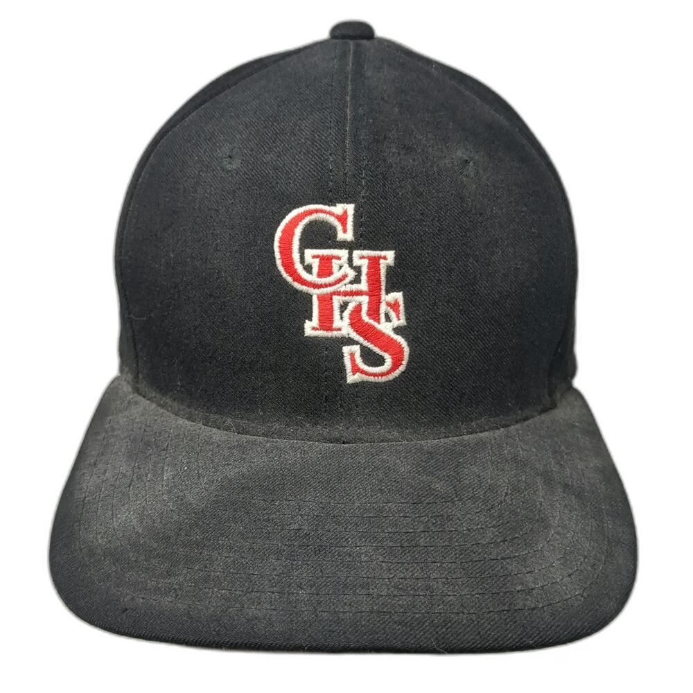 Richardson Baseball Cap Black 7 1/4 Fitted GHS Paw Print Grey Underbrim Hat
